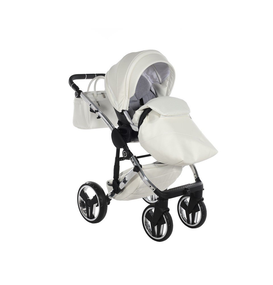 Universalus vežimėlis Junama Fluo Individual V3 3in1, White-Silver