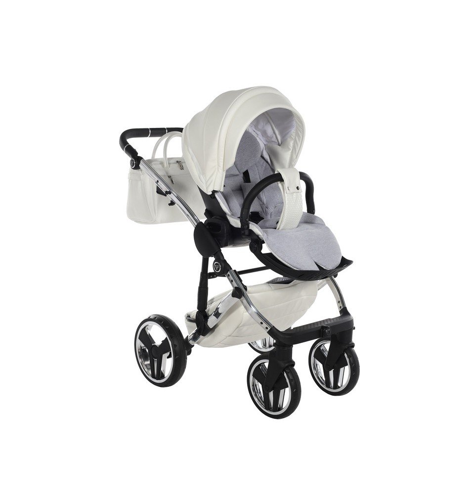 Universalus vežimėlis Junama Fluo Individual V3 3in1, White-Silver