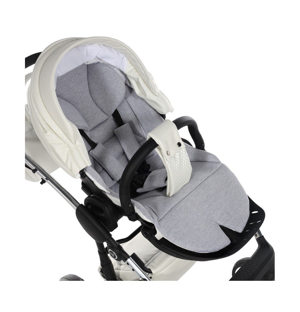 Universalus vežimėlis Junama Fluo Individual V3 3in1, White-Silver