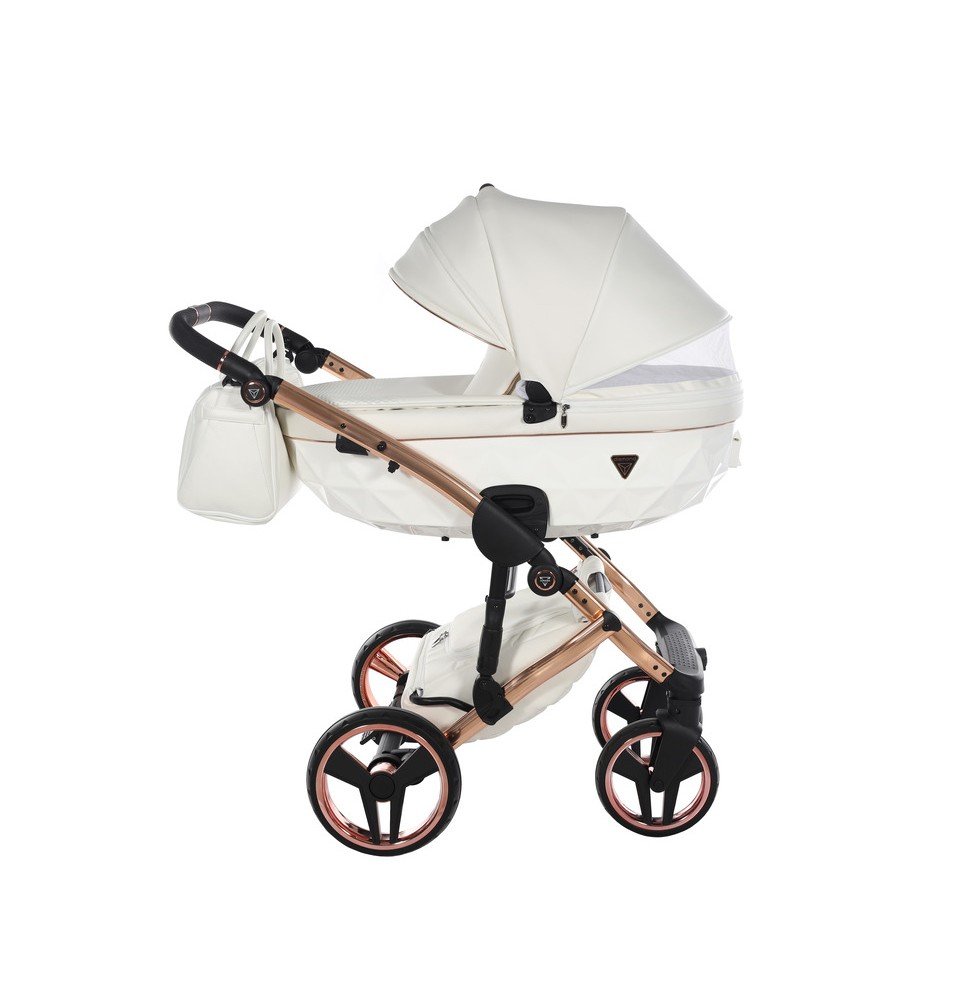 Universalus vežimėlis Junama Fluo Individual V3 3in1, White-Copper