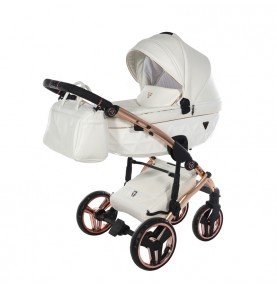 Universalus vežimėlis Junama Fluo Individual V3 3in1, White-Copper