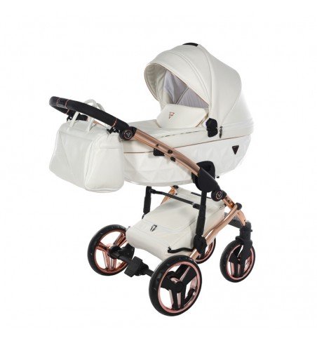 Universalus vežimėlis Junama Fluo Individual V3 3in1, White-Copper