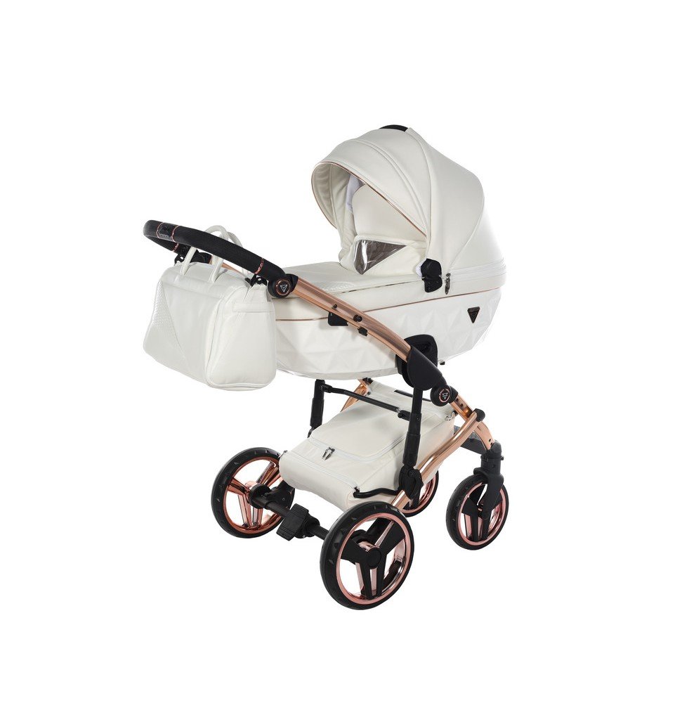 Universalus vežimėlis Junama Fluo Individual V3 3in1, White-Copper