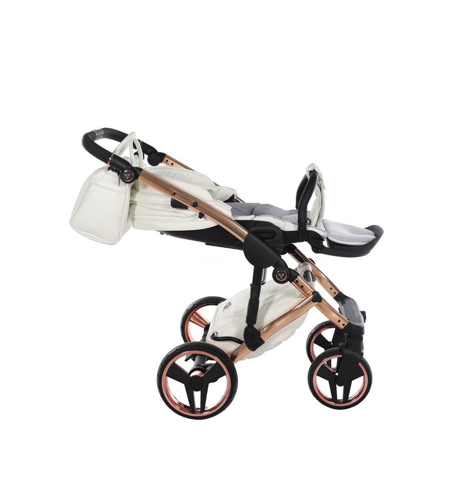 Universalus vežimėlis Junama Fluo Individual V3 3in1, White-Copper
