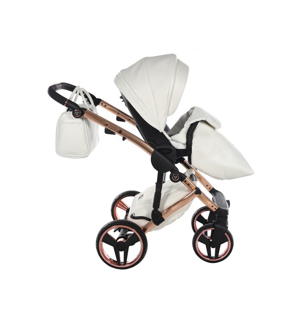 Universalus vežimėlis Junama Fluo Individual V3 3in1, White-Copper