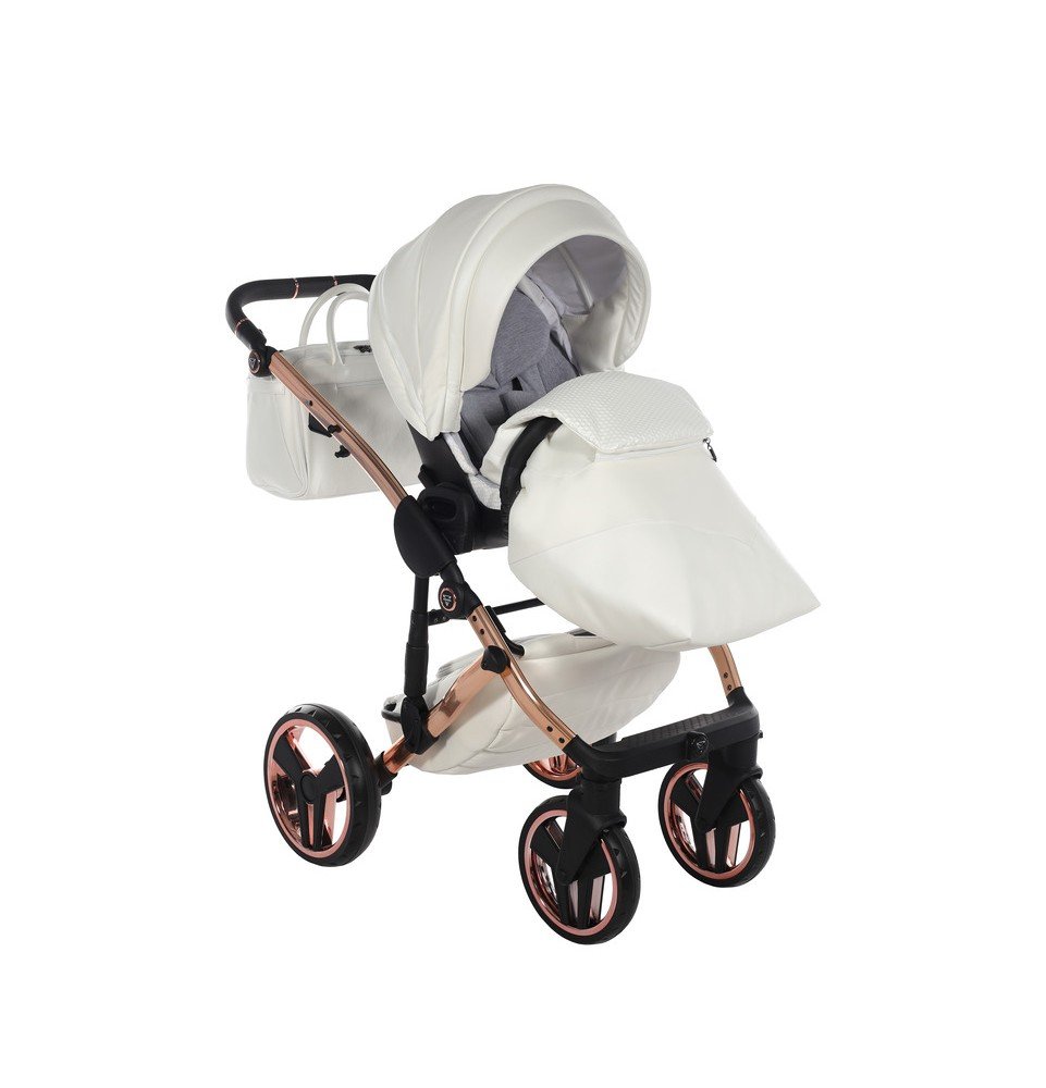Universalus vežimėlis Junama Fluo Individual V3 3in1, White-Copper