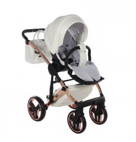 Universalus vežimėlis Junama Fluo Individual V3 3in1, White-Copper