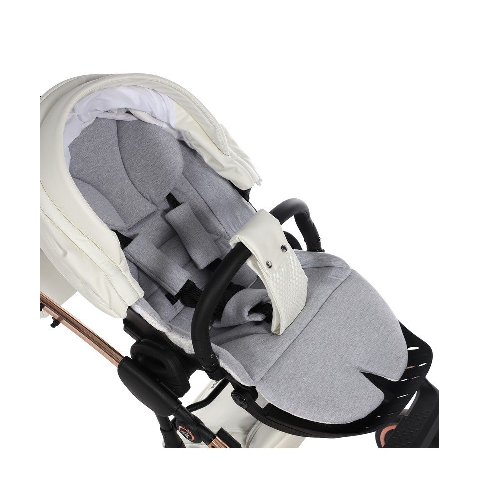 Universalus vežimėlis Junama Fluo Individual V3 3in1, White-Copper