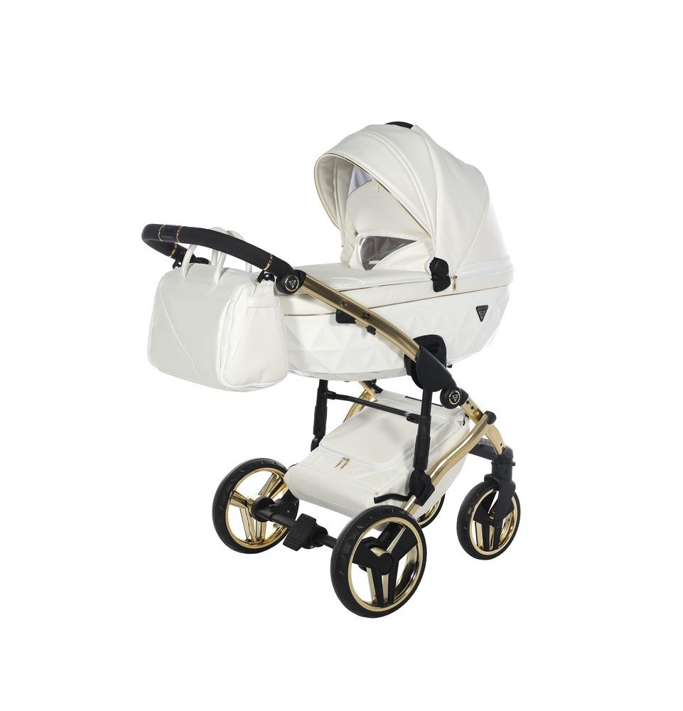 Universalus vežimėlis Junama Fluo Individual V3 3in1, White-Gold