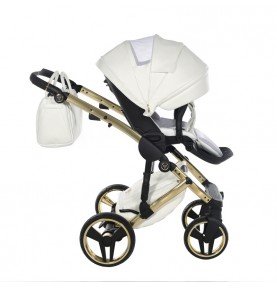 Universalus vežimėlis Junama Fluo Individual V3 3in1, White-Gold