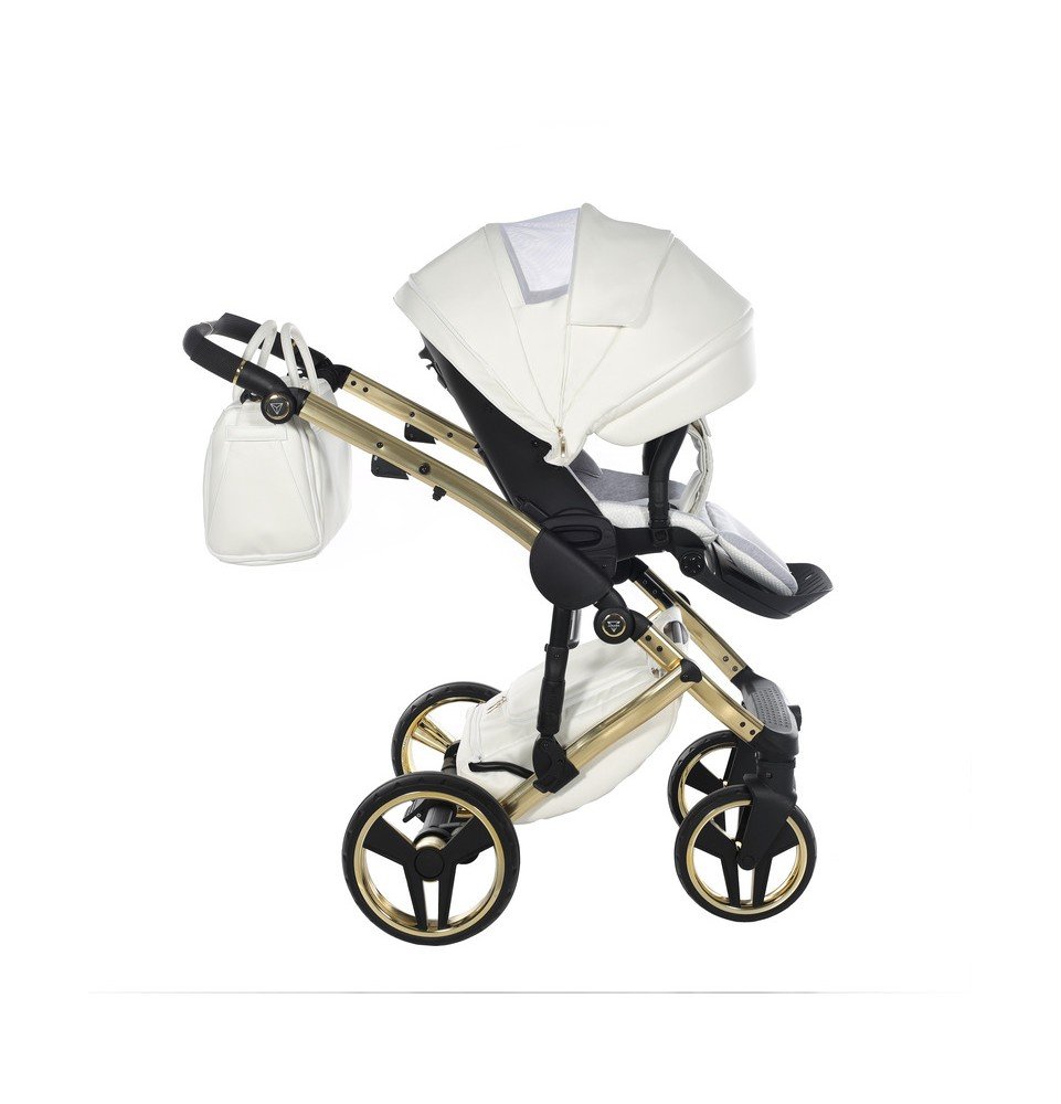 Universalus vežimėlis Junama Fluo Individual V3 3in1, White-Gold