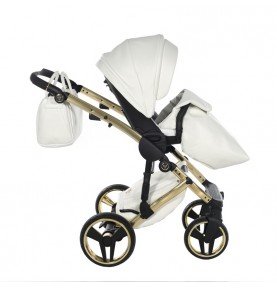 Universalus vežimėlis Junama Fluo Individual V3 3in1, White-Gold