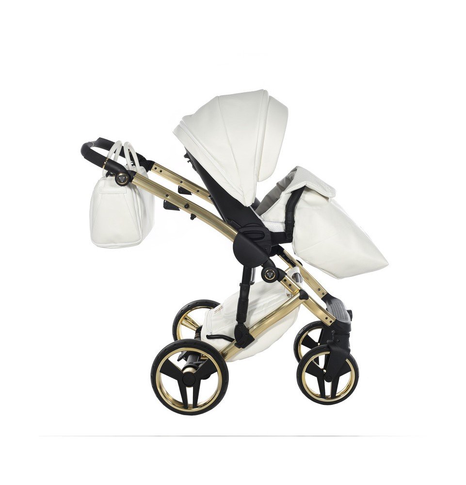Universalus vežimėlis Junama Fluo Individual V3 3in1, White-Gold