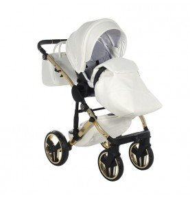 Universalus vežimėlis Junama Fluo Individual V3 3in1, White-Gold