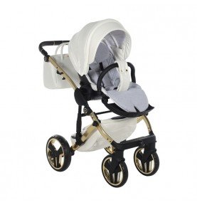Universalus vežimėlis Junama Fluo Individual V3 3in1, White-Gold