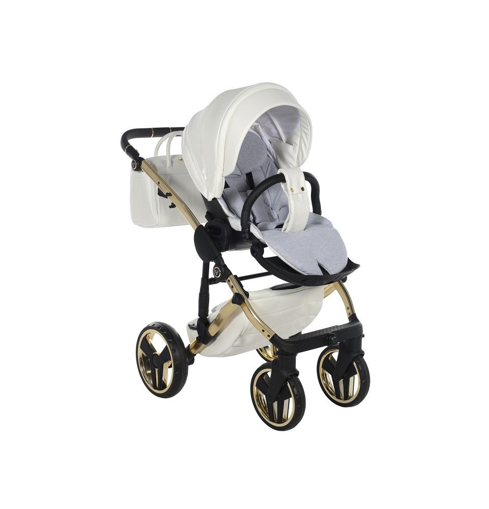 Universalus vežimėlis Junama Fluo Individual V3 3in1, White-Gold