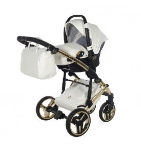 Universalus vežimėlis Junama Fluo Individual V3 3in1, White-Gold
