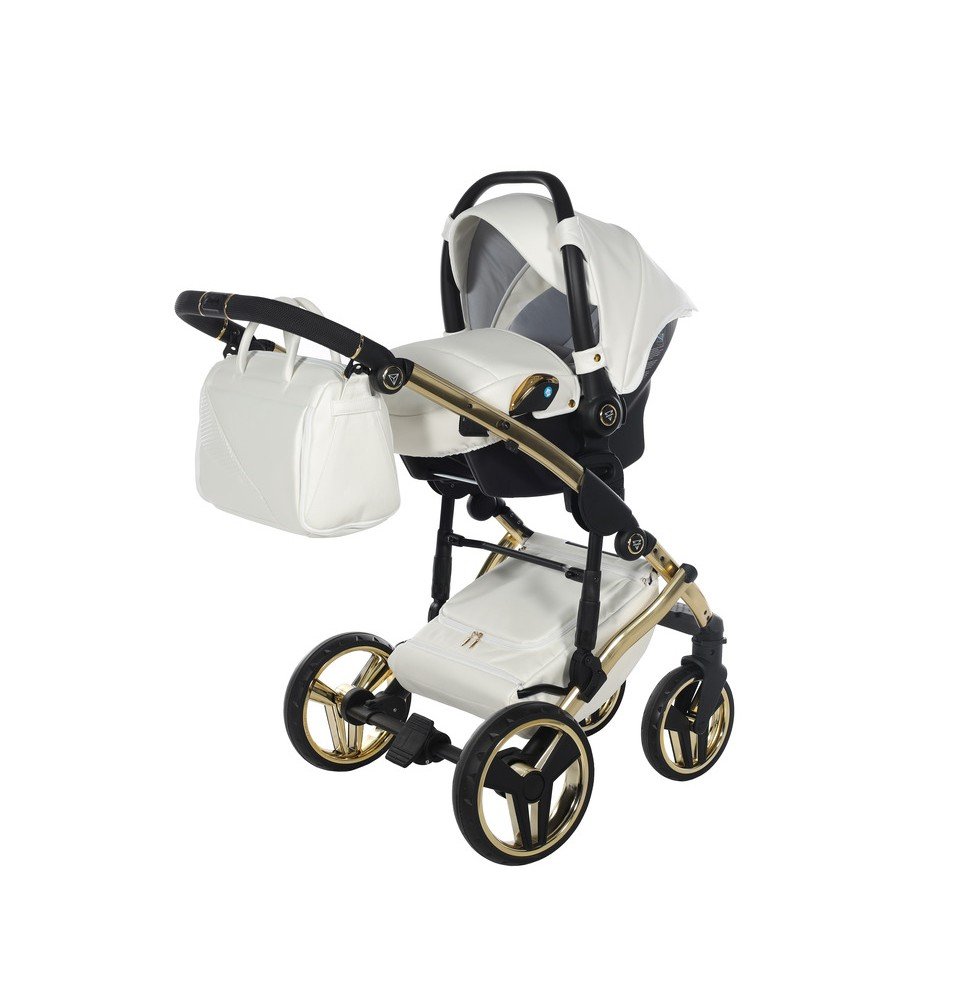 Universalus vežimėlis Junama Fluo Individual V3 3in1, White-Gold