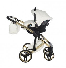 Universalus vežimėlis Junama Fluo Individual V3 3in1, White-Gold