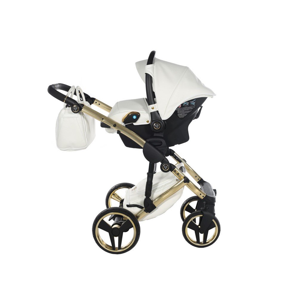 Universalus vežimėlis Junama Fluo Individual V3 3in1, White-Gold