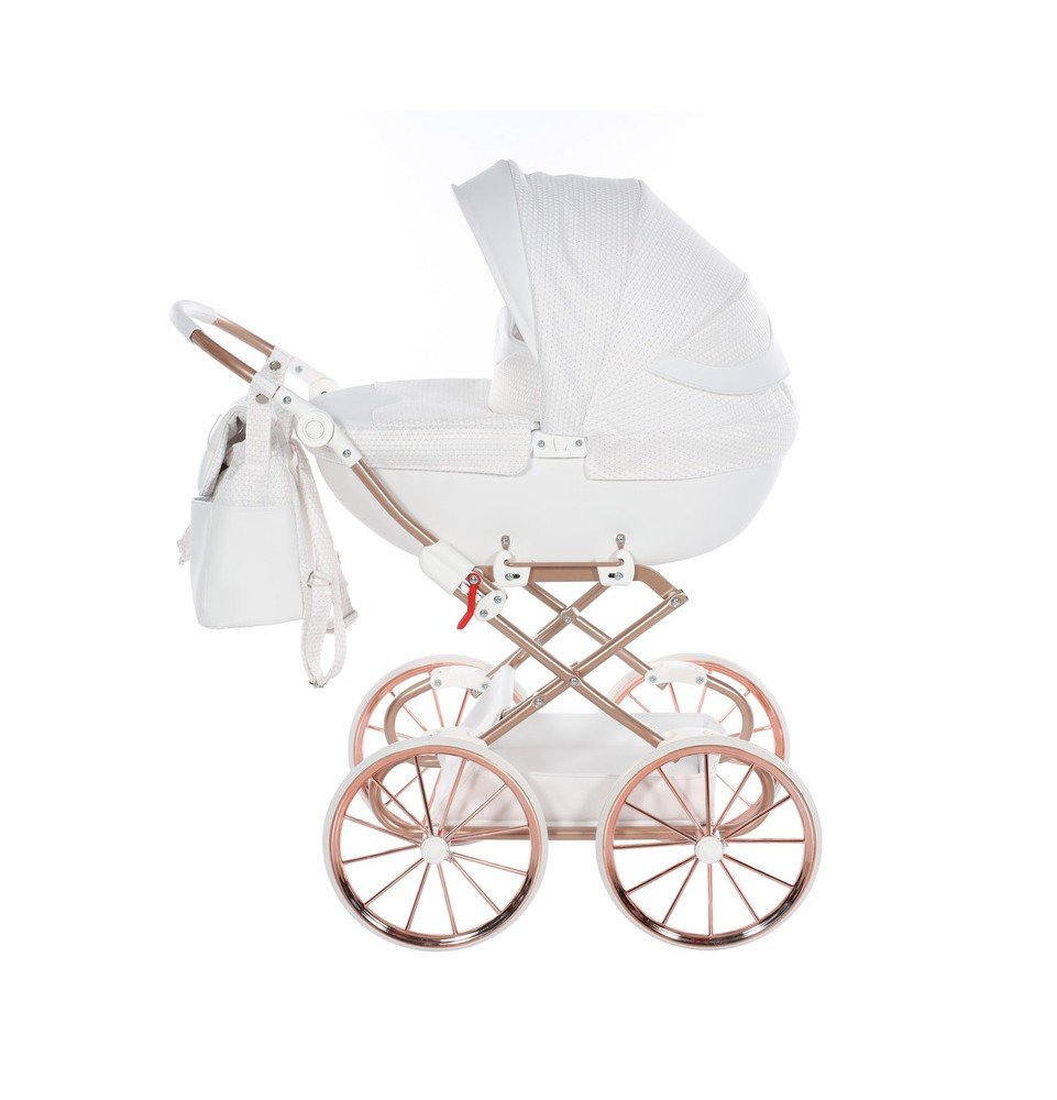 Vežimėlis lėlėms Junama Dolce White Copper