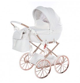 Vežimėlis lėlėms Junama Dolce White Copper