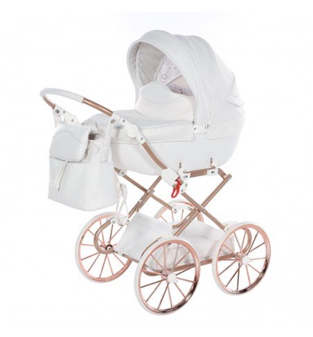Vežimėlis lėlėms Junama Dolce White Copper