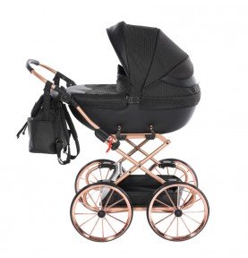 Vežimėlis lėlėms Junama Dolce Black Copper