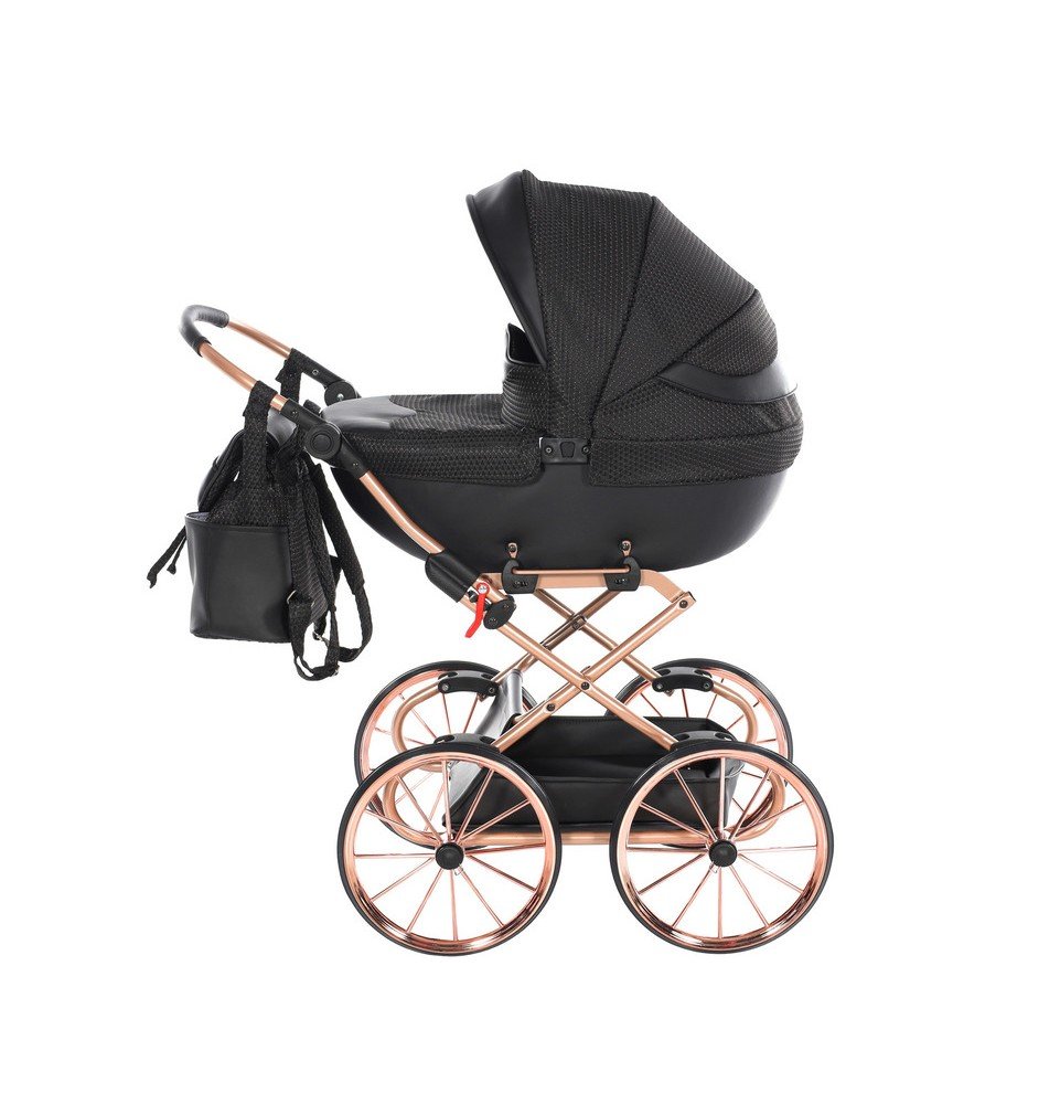 Vežimėlis lėlėms Junama Dolce Black Copper