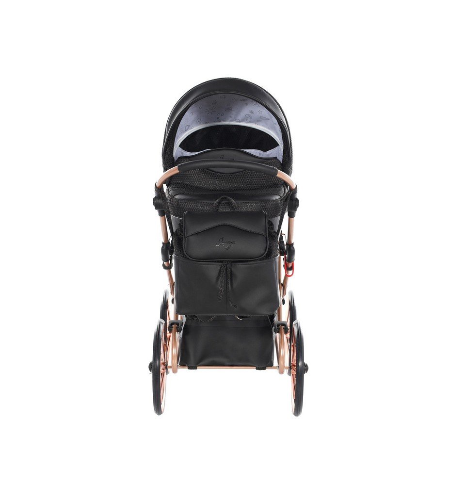 Vežimėlis lėlėms Junama Dolce Black Copper