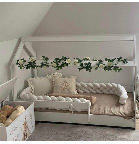 Vaikiška lova namelis su stalčiumi White 180×80cm
