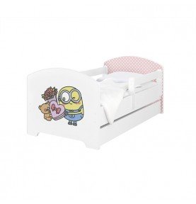 Vaikiška lova su stalčiumi Oscar Pink Heart, 140x70cm
