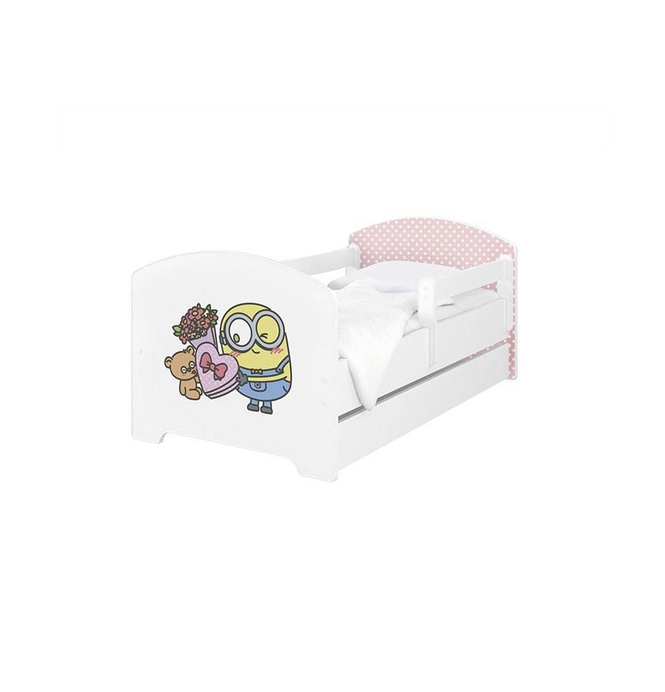 Vaikiška lova su stalčiumi Oscar Pink Heart, 140x70cm