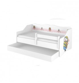 Vaikiška lova su stalčiumi Lulu Minion Heart, 160x80cm