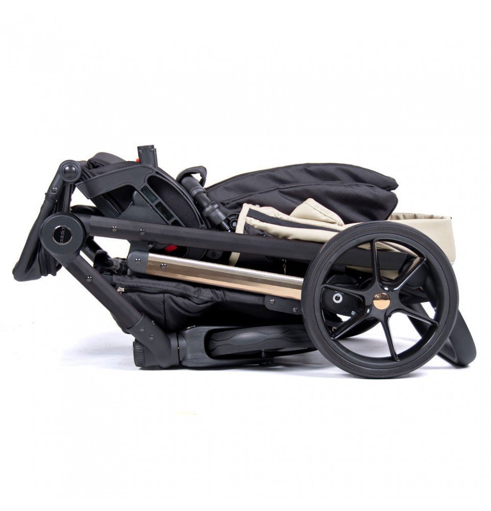 Universalus vežimėlis Coletto Axiss Premium 2in1 AP-02, juodos ir auksinės spalvos važiuoklė