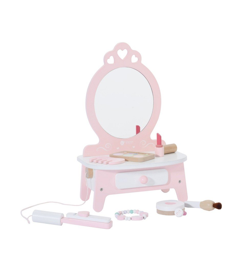 Kosmetinis staliukas su veidrodžiu Classic World Wooden Dressing Table Pink