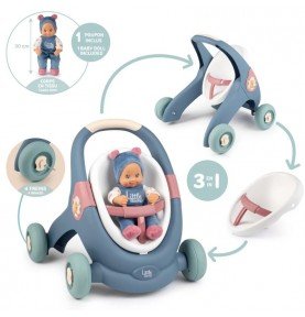 Vaikštynė-lėlių vežimėlis su lėle Smoby 3in1