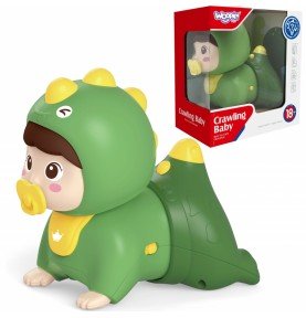 Žaislinis šliaužiantis kūdikis su garso ir šviesos efektais Woopie Baby green