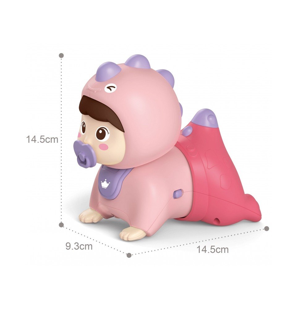 Žaislinis šliaužiantis kūdikis su garso ir šviesos efektais Woopie Baby violet