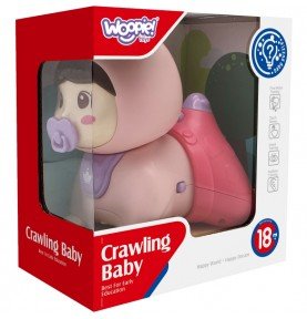 Žaislinis šliaužiantis kūdikis su garso ir šviesos efektais Woopie Baby violet