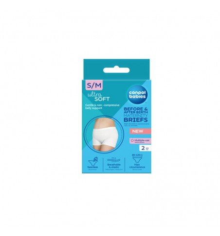 Daugkartinės kelnaitės po gimdymo Canpol Babies, 2vnt., S/M 16/000
